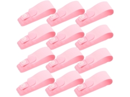 Pulseiras médicas descartáveis Frcolor para recém-nascidos, 100 unidades, ajustáveis e em PVC rosa claro.