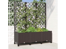 Vidaxl Vaso De Jardim Com Treliça E Rodas Castanho 120 X 40 X 146 Cm