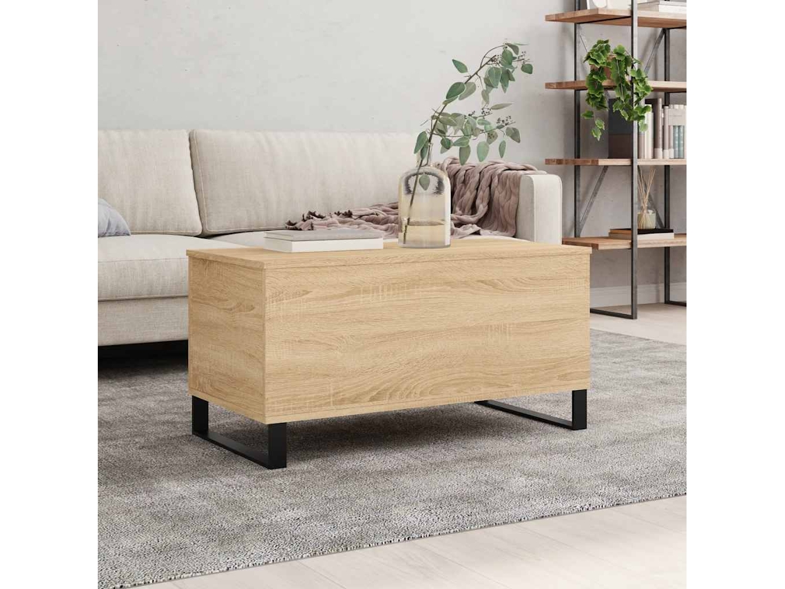 Vidaxl Mesa De Centro 90x44,5x45 Cm Derivados Madeira Carvalho Sonoma
