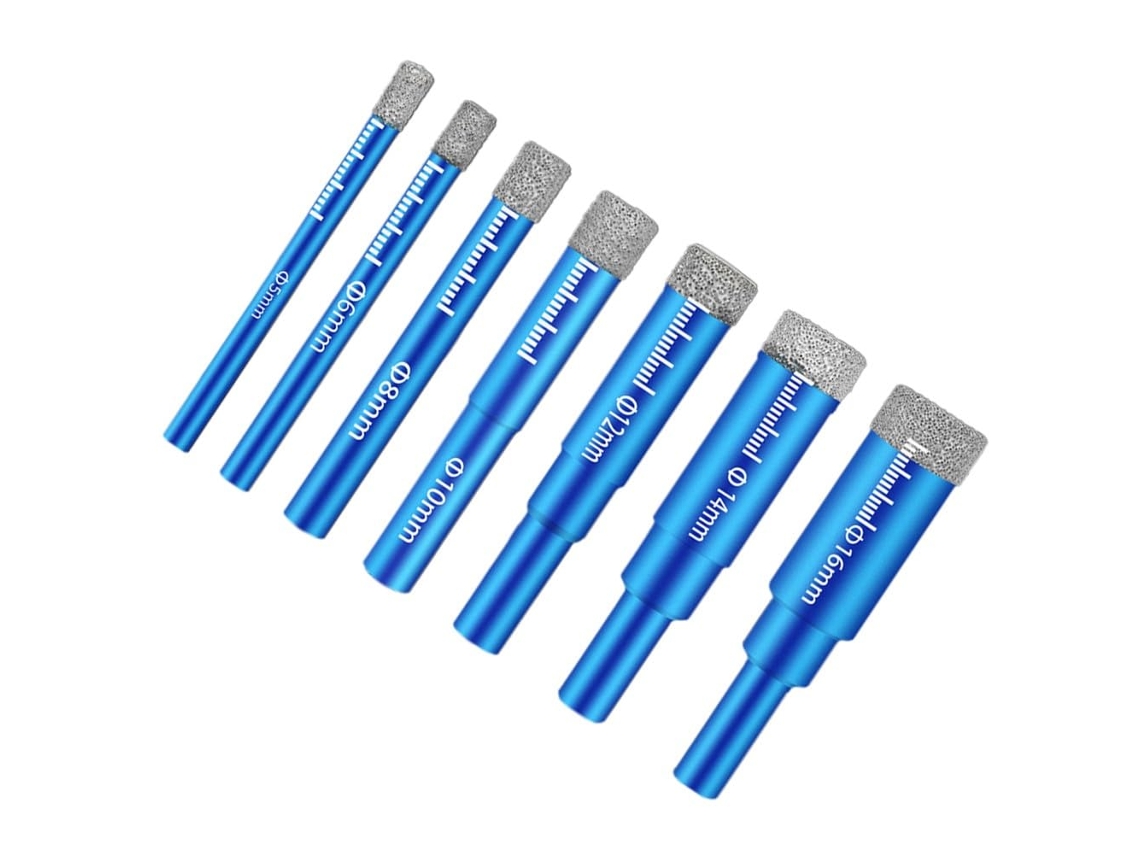 1 Abridor De Furos Diamante Para Granito, Azulejos Cerâmica E Vidro, 516 Mm Haste Redonda, Uso A Seco Ou Úmido