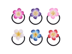 Pcs Plumeria Laços de Cabelo Macio Anel de Cabelo Flor Corda de Cabelo Preto Faixa de Borracha Flor Faixas de Cabelo para Meninas JEDBESETZT