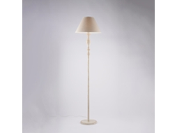 Cascina - Candeeiro De Pé Branco E Cinza Pomba Madeira E Ferro 1 Luz .183 - Ø45 - Bl265-ph-bt