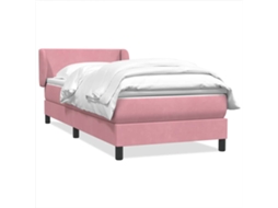 Vidaxl Cama Com Molas/colchão Rosa 90x210 Cm Veludo