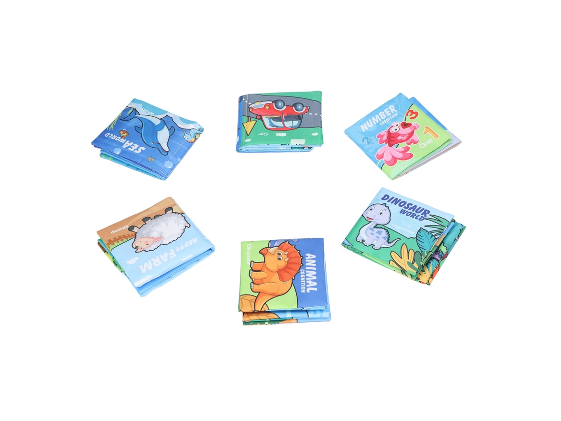 Mali 6 Pcs Livros de Tecido para Bebê Lavável Educativo Brinquedo de Banho para Crianças Toddler Presente