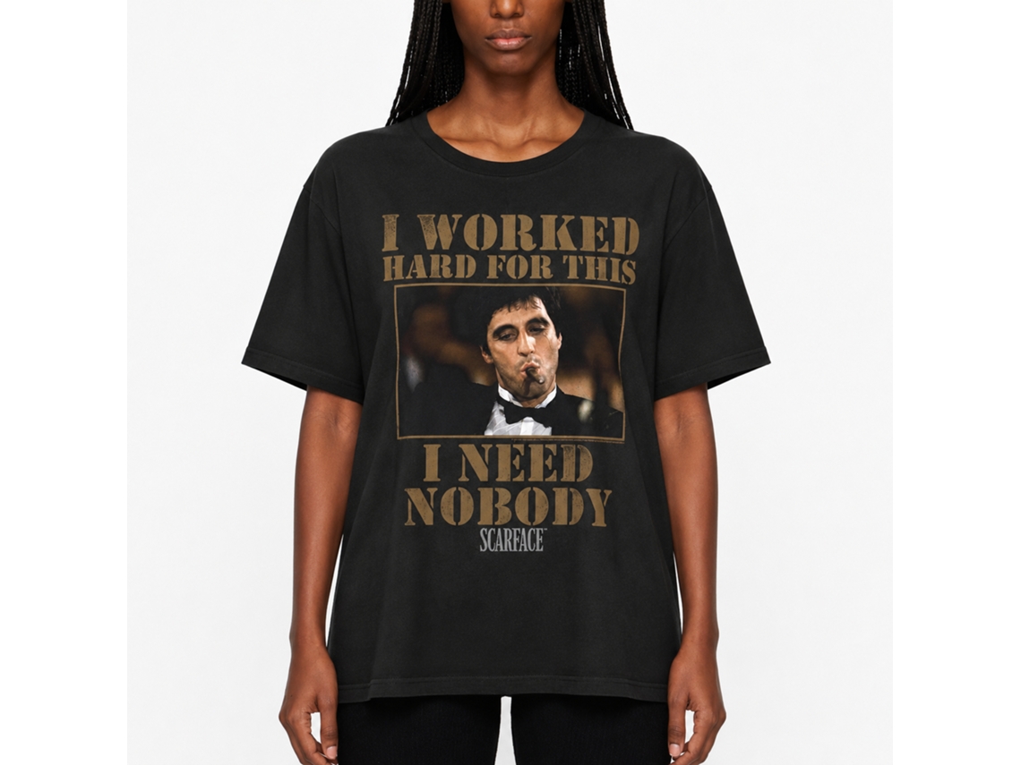 Rockinstone Scarface Movie Nobody Black Adult T-shirt Size:xxxl