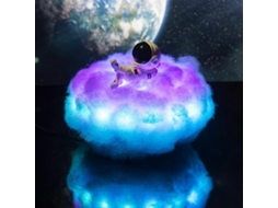 Luz Noturna Astronauta Led Com Nuvens Coloridas
