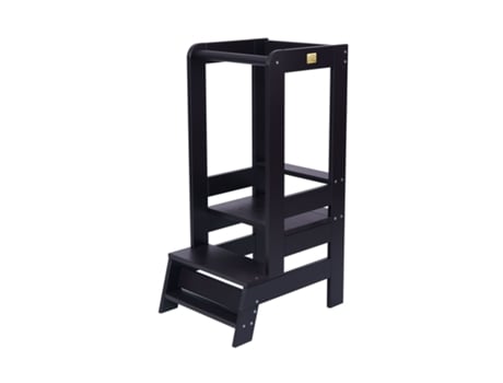 MEOWBABY Kitchen Helper Ajudante de Cozinha em Madeira para Bebé Preto