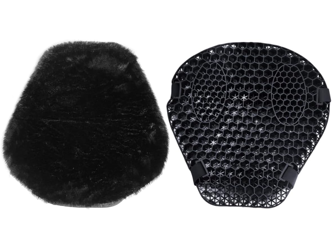 Almofada De Assento De Motocicleta Em Gel 3d Preto Para Alívio De Pressão