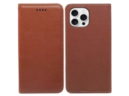 Capa Tipo Carteira Para Iphone 15 Pro Com Bloqueio Rfid E Fecho Magnético Forte