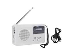 Rádio De Emergência Com Carregamento Solar Am Fm, Rádio Multibanda Com Manivela E Luz Led Para Acampamento Ao Ar Livre, Branco Olysi Shop