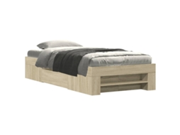 Bed Frame, Bed Frames Vidaxl Marrom Madeira Processada (75 X 190 Cm)