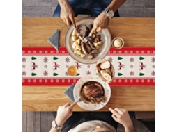 Bandeira de Mesa de Natal Decoração em Tecido Impressa Toalha Isolante de Linho NEVEANCE