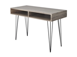 Vidaxl Mesa Com 2 Compartimentos, Cinzento