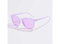 Óculos De Ciclismo Quadrados Unissex (roxo Claro), Estilo Retrô Anos 2000 Com Lentes Cinza Degradê E Proteção Uv400.