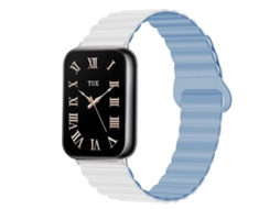 Bracelete para Redmi Watch 6 / 5 / 4 silicone magnético reversível com fecho duas cores branco e azul nebuloso XIAOMOYU