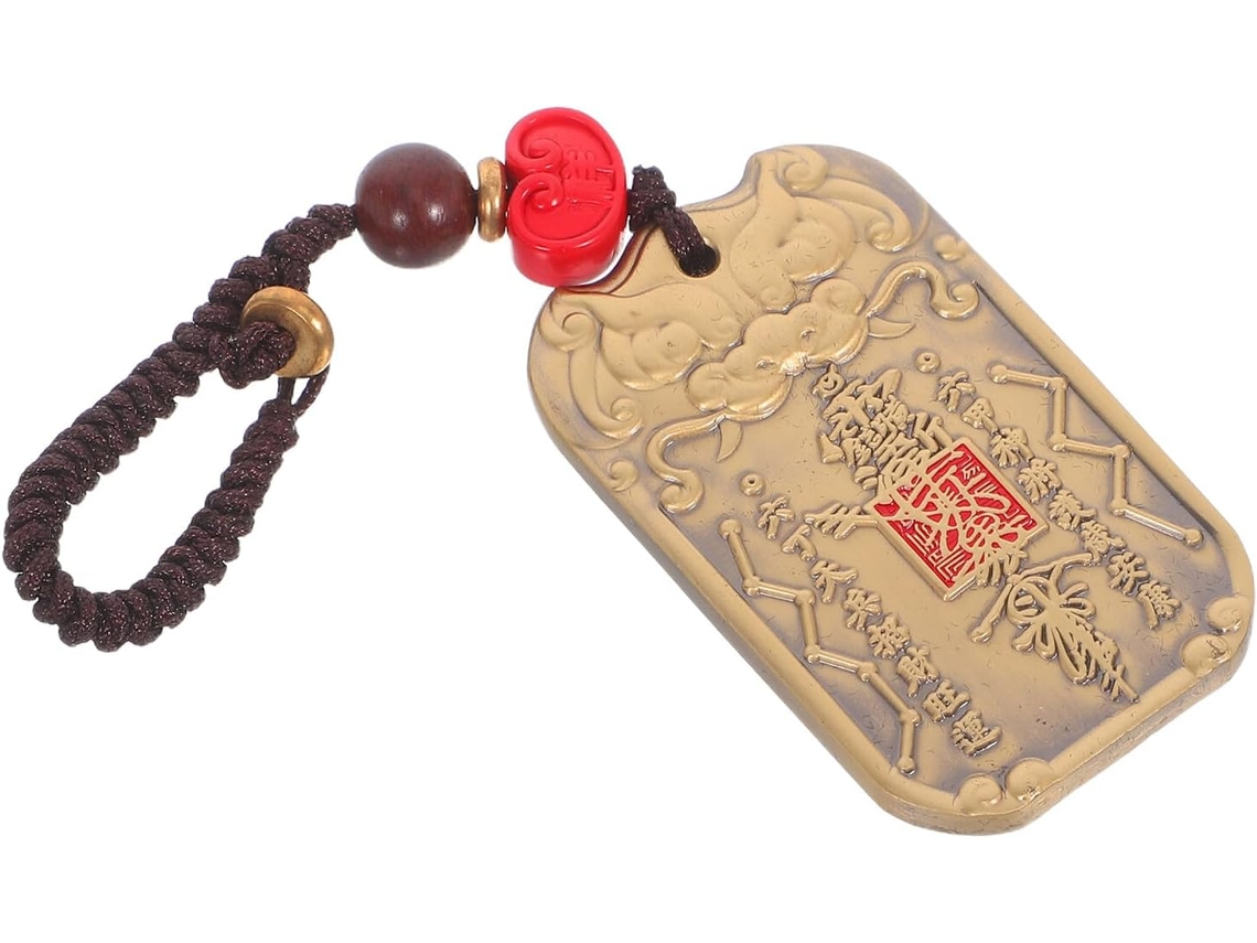 Pingente Amuleto De Cobre Chinês Tai Sui, Suporte