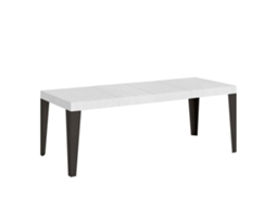 Mesa Extensível 200/460x90 Cm Flame Premium Branco Freixo Com Pés Antracite Itamoby