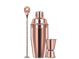 Conjunto De Coqueteleira Boston Profissional De Aço Inoxidável De 750 Ml Ouro Rosa Yunzii