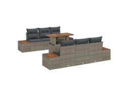Maison Exclusive - Conjunto De Jantar Para Jardim 7 Pcs Cinza E Marrom