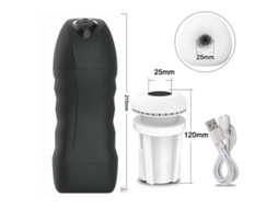 Masturbador Automático de Vibração Masculina Máquina de Chupar Boquetes Copo de Masturbação Preto YIZHOOD