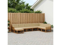 Vidaxl Conjunto De Sofás Para Exterior 8 Pcs Natural E Bege