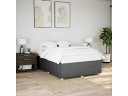 Vidaxl Estrutura De Cama Sem Colchão 140x200 Cm Tecido Cinzento-escuro