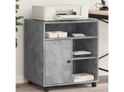 Vidaxl Suporte Para Impressora Com Rodas 60x50x67 Cm Cinzento Cimento