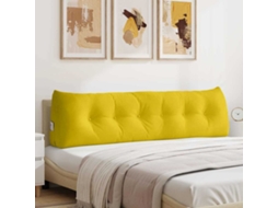 Vidaxl Travesseiro Para Costas Amarelo 180 X 24 X 50 Cm Veludo