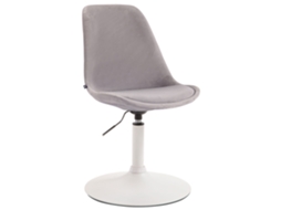 Cadeira de jantar de veludo Maverick cinza/branco CLP
