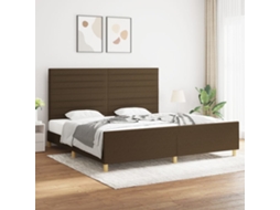Vidaxl Estrutura De Cama Sem Colchão 200x200 Cm Tecido Castanho-escuro
