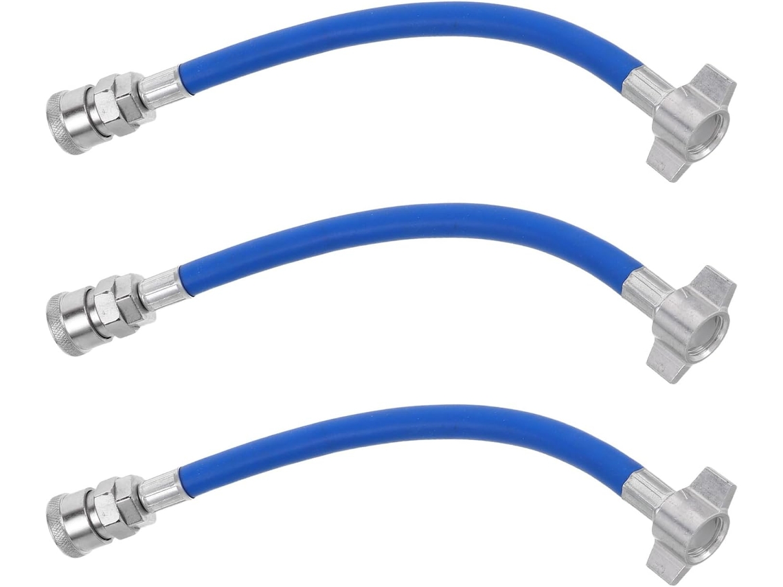 Kit com 3 mangueiras flexíveis para gotejamento na entrada de ar automotiva.