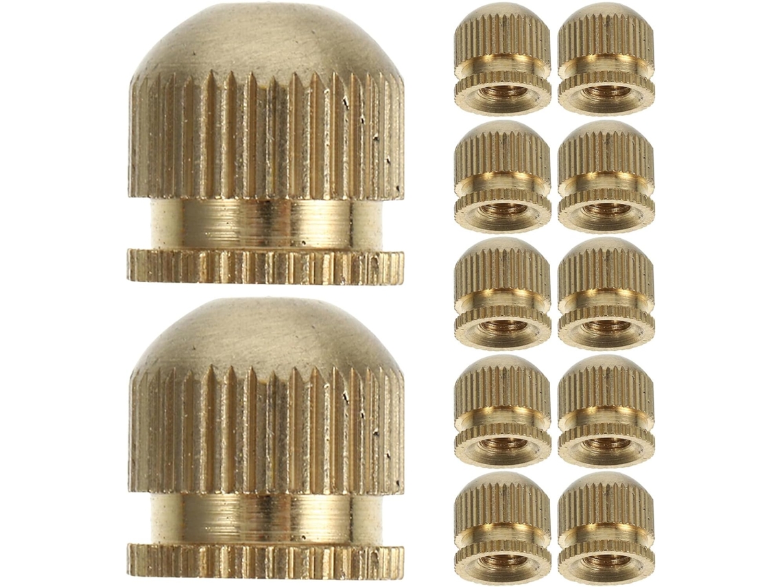 Conjunto De 12 Parafusos E Porcas De Cobre Puro M4 Para Luminárias De Teto, Com Tampas.