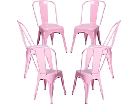 Pack 6 Cadeiras  Torix (Rosa - 45 x 86 x 48 cm - Aço Reforçado)