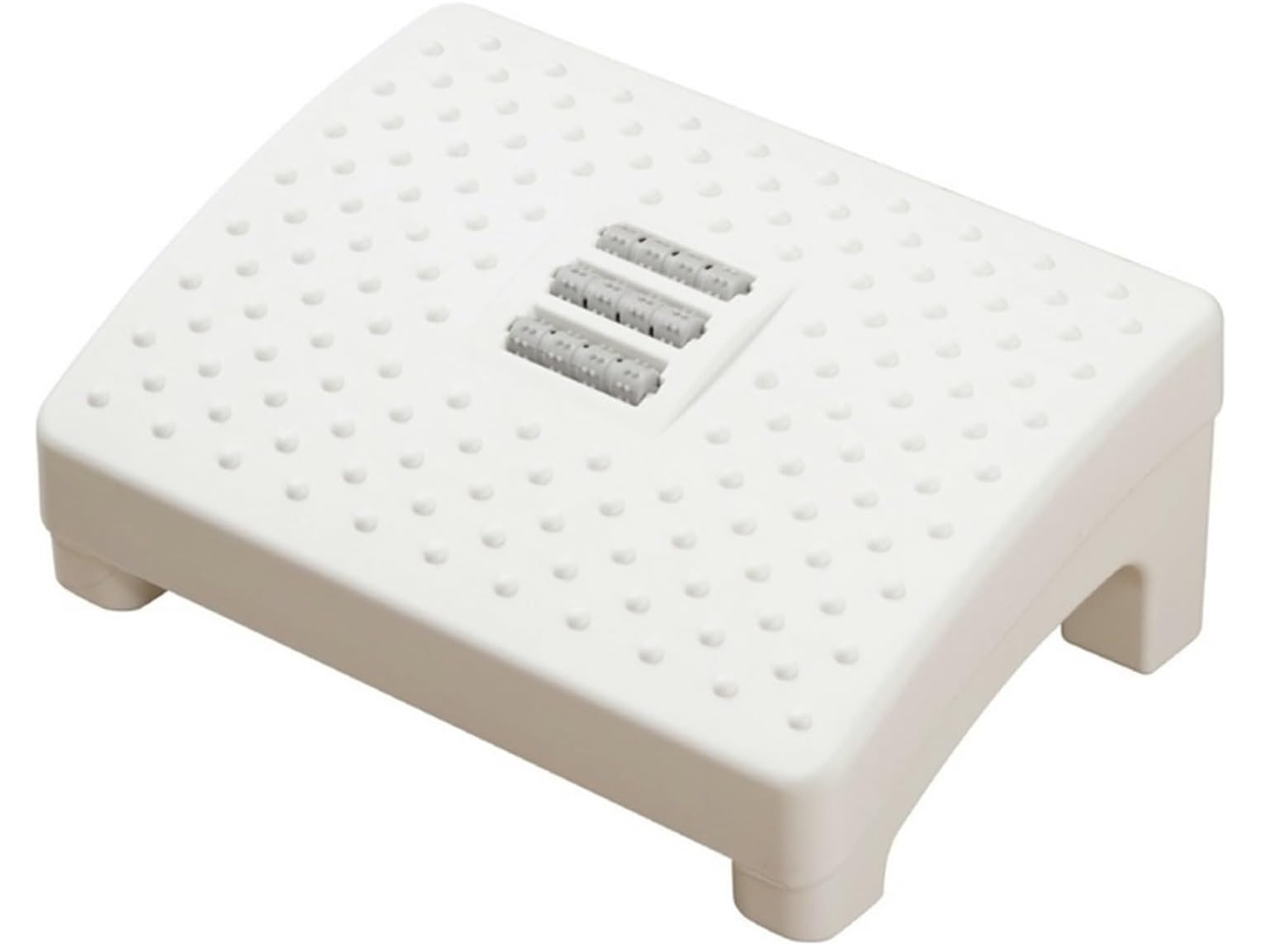 Apoio Pés Escritório Sob A Mesa Rodízios Multicoloridos (branco)