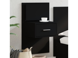 Vidaxl Mesa De Cabeceira De Parede Com Luzes Led Preto