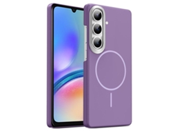 Capa Para Samsung Galaxy A05s Fina Circular Magsafe À Prova De Choque Dourada Em Policarbonato Roxa