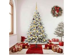 Vidaxl Árvore De Natal Artificial Pré-iluminada Com Conjunto De Bolas