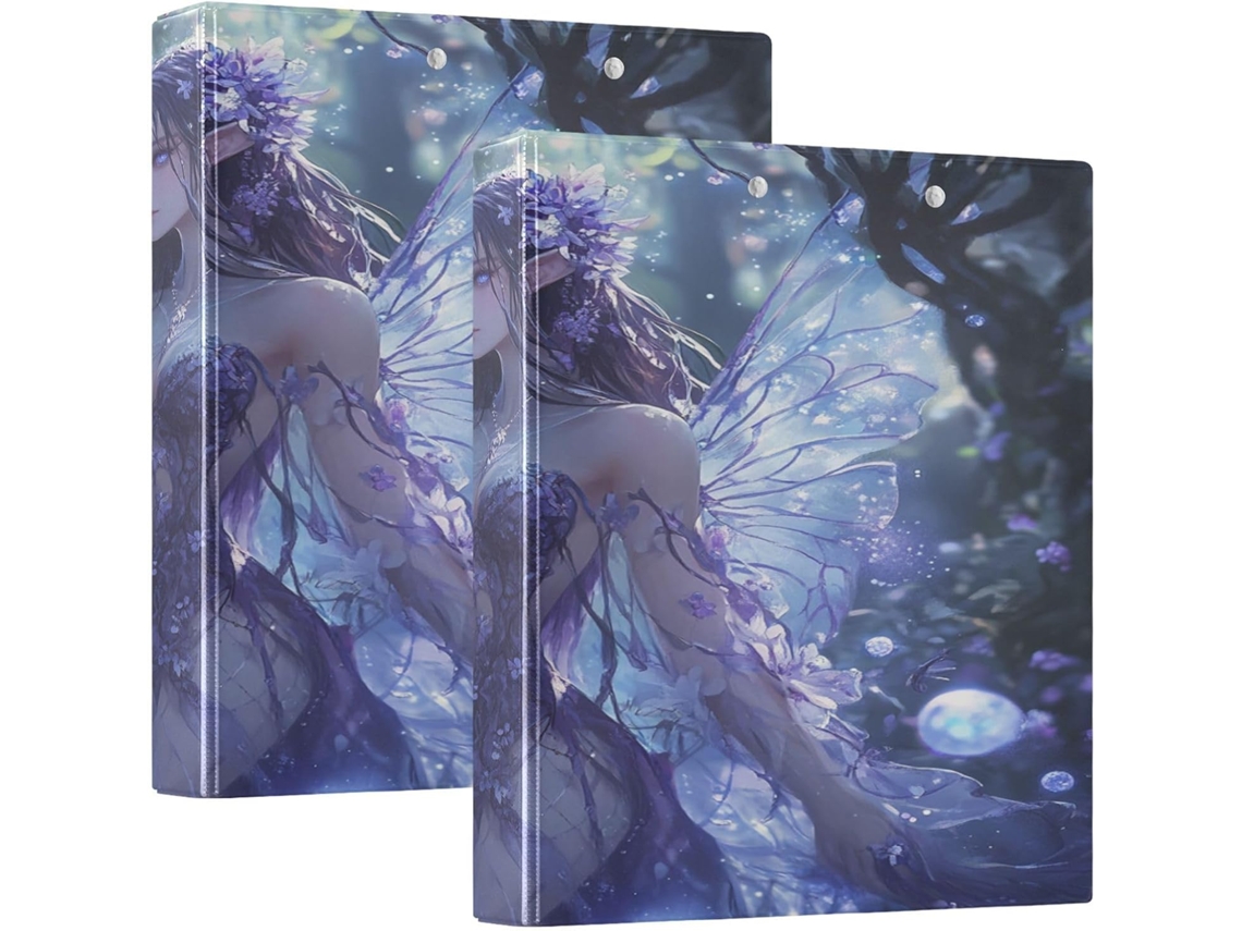 Pasta Escolar De Anime Com Tema Jogo Fadas 3, 8cm Com Bolsos, Pacote Com 1 2-unidades, Capa Dura, Materiais De