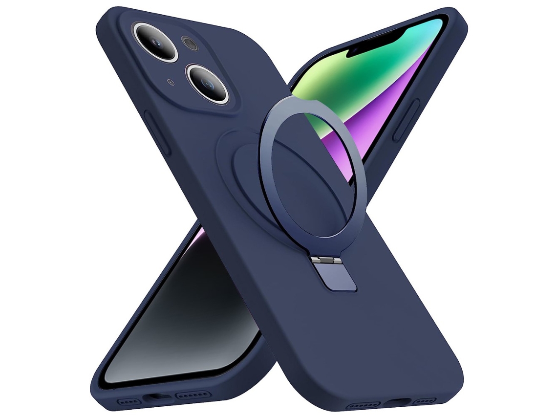 Suporte Casa Marinho Para Iphone 14 Plus Silicone Magnética Azul