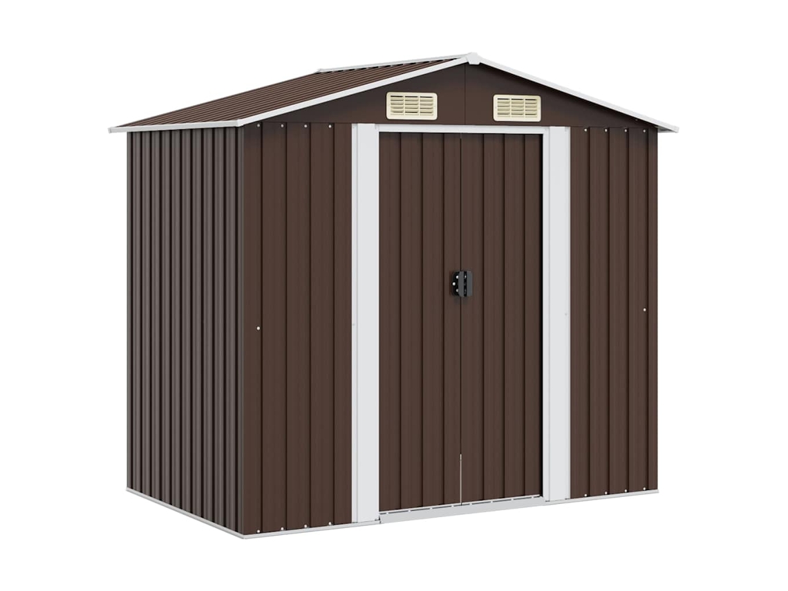 Vidaxl Abrigo De Jardim 204x132x186 Cm Aço Castanho