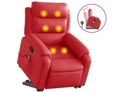 Stand Up Massage Recliner Chair, Stand Up Massage Recliner Chairs Vidaxl Vermelho Couro Artificial
