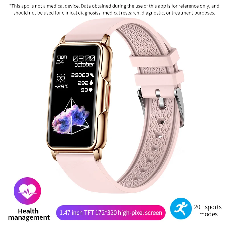 (rosa) Smartwatch, Pulseira Inteligente Fitness, Pulseira Esportiva, Monitoramento De Frequência Cardíaca E Pressão Arterial, Resistente À Água