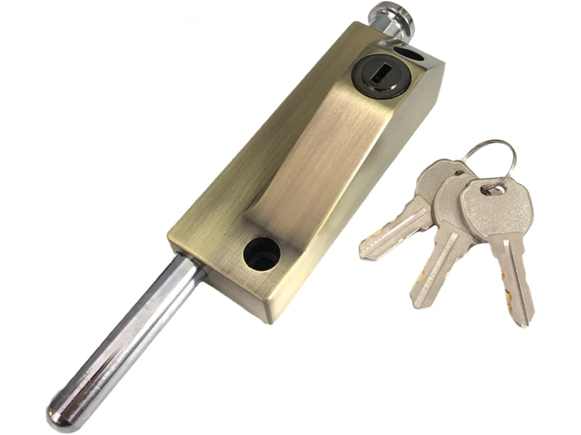 Fechadura Externa Para Porta De Correr, 2 Peças, Trava Giratória Para Porta, Com Mola, Para Piso, Ferro, Madeira