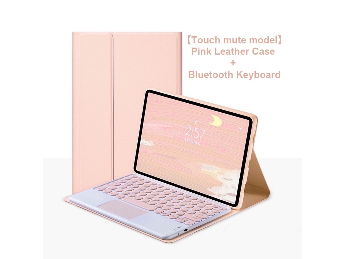 Capa Com Teclado Para Tablet Lurelia, Compatível Com Lenovo Xiaoxin Pad Pro 12,7" 2023, Rosa, Teclado Bluetooth