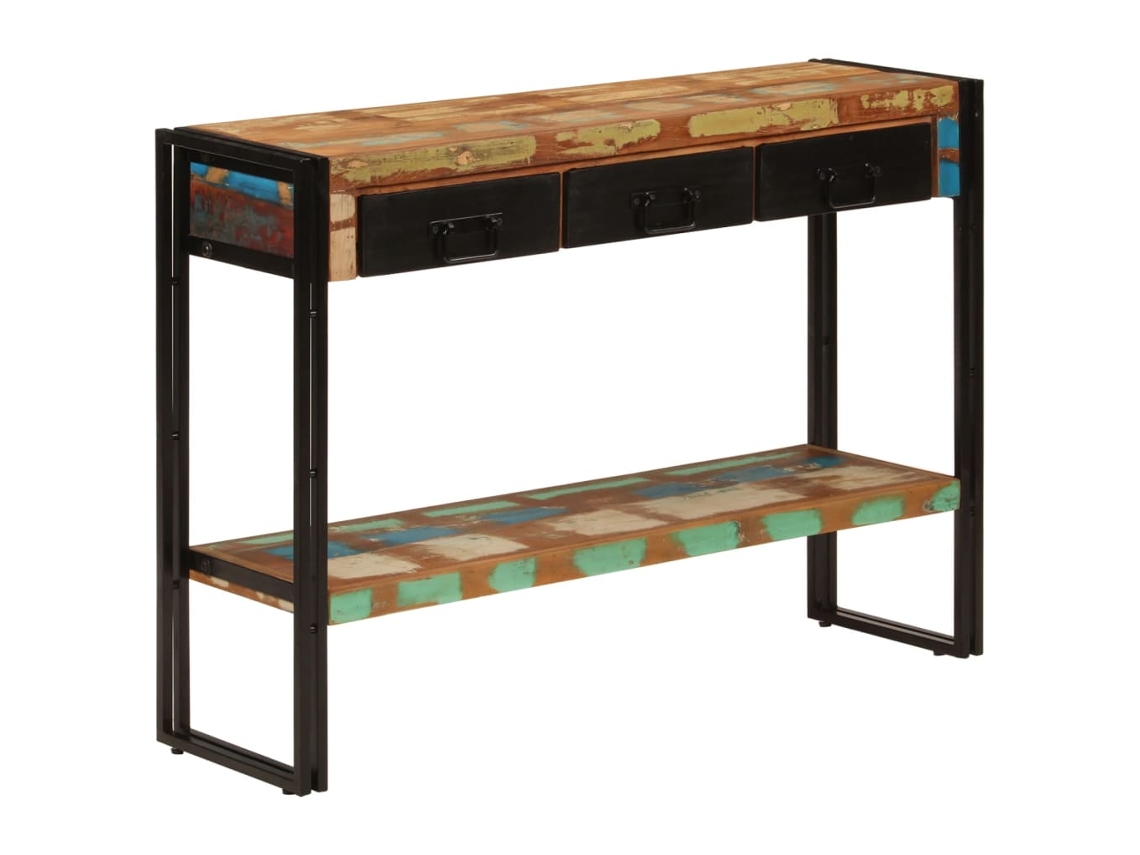 Vidaxl Mesa Consola 110x30x76 Cm Madeira Recuperada Maciça