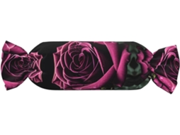 Almofada Cilíndrica Formato de Doce com Estampa Rosas Góticas 100 % Poliéster Ideal para Viagens, Casa e