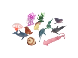 12 Figuras De Animais Marinhos Modelos Educativos Brinquedos De Plástico Seguros Para Crianças