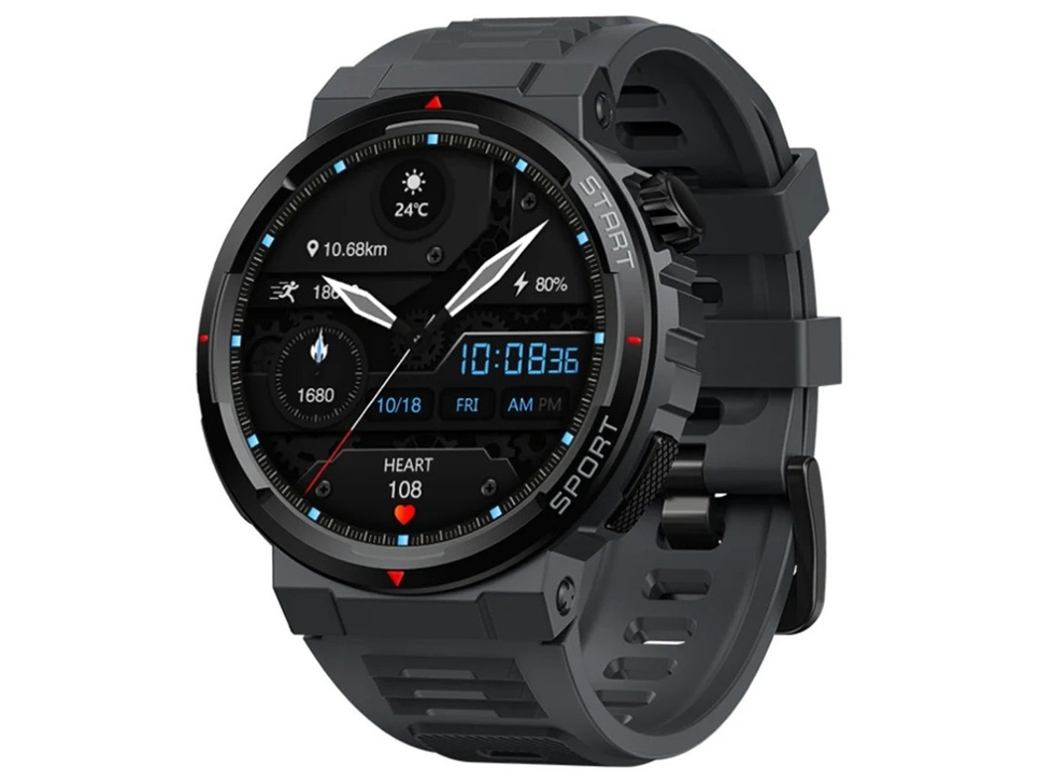 Relógio inteligente Bestvite com chamadas Bluetooth, tela AMOLED e nova experiência 3D interativa (preto)