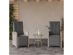 Cadeiras Jardim Reclináveis 2 Pcs C/ Apoio De Pés Cinza Claro Dkd Home Decor