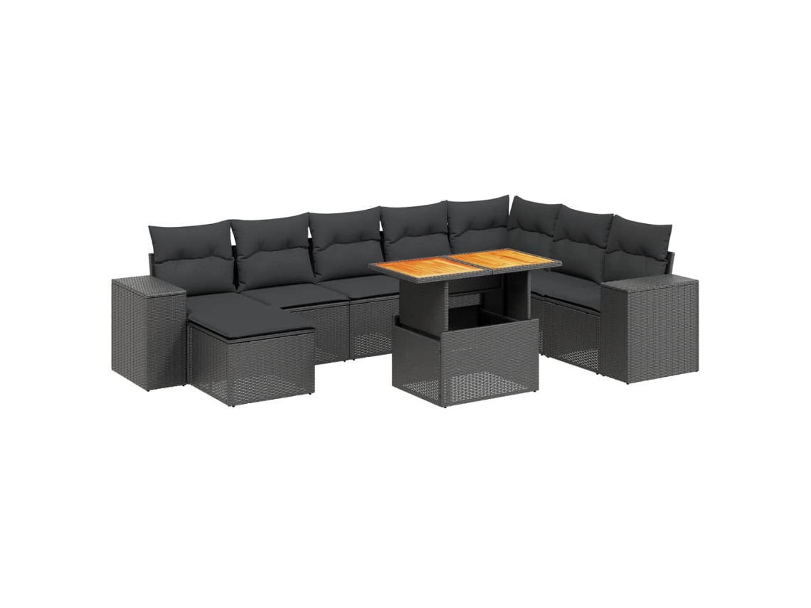 Garden Sofa Set, Garden Sofa Sets Vidaxl Preto Rattan / Vime (n/a)